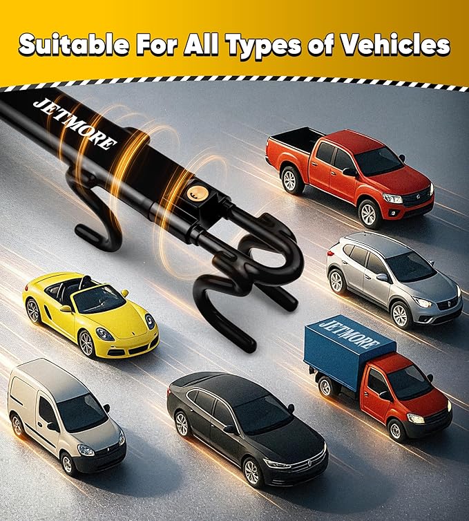 Car Steering Wheel Lock Anti-Theft Device, Car Lock Steering Wheel, Wheel Locks for Cars, Anti-Theft Car, Two-Hook, Reinforced Alloy Steel, Fit for Street & Overnight Parking, High-Risk Areas