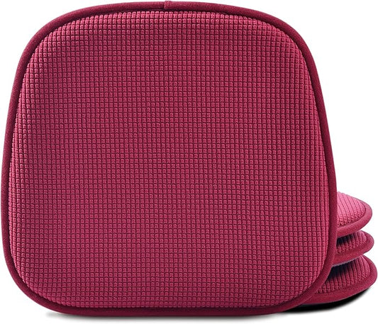Shinnwa Kitchen Seat Cushions Set of 4, Non Slip Dining Chair Cushions, U-Shaped Indoor Chair Pads, 4 Pack, 15 x 16 Inches, Burgundy