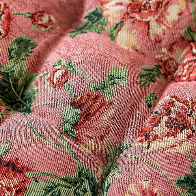 vctops Farmhouse Floral Print Chair Cushions with Ties U-Shaped Soft Comfortable Chair Pads Non Slip Seat Cushions for Indoor Dining Room and Kitchen Chairs (Flower C,16"x16")