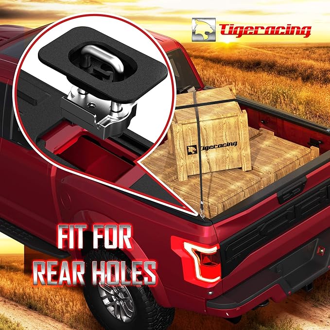 Tie Down Anchors Retractable Truck Bed Top Side D Ring Compatible with 2015-2026 F150 / 17-26 F250 & F350 Super Duty / 17-26 Raptor - 3000 LBS Capacity of 4