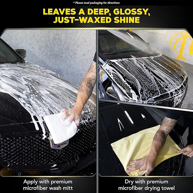 Meguiar's Ultimate Wash and Wax, Enhanced pH Neutral Car Paint Cleaner that Cleans and Shines in One Step, Adds Gloss and Protection, Great Car Gifts for Women and Men, 1 Gallon