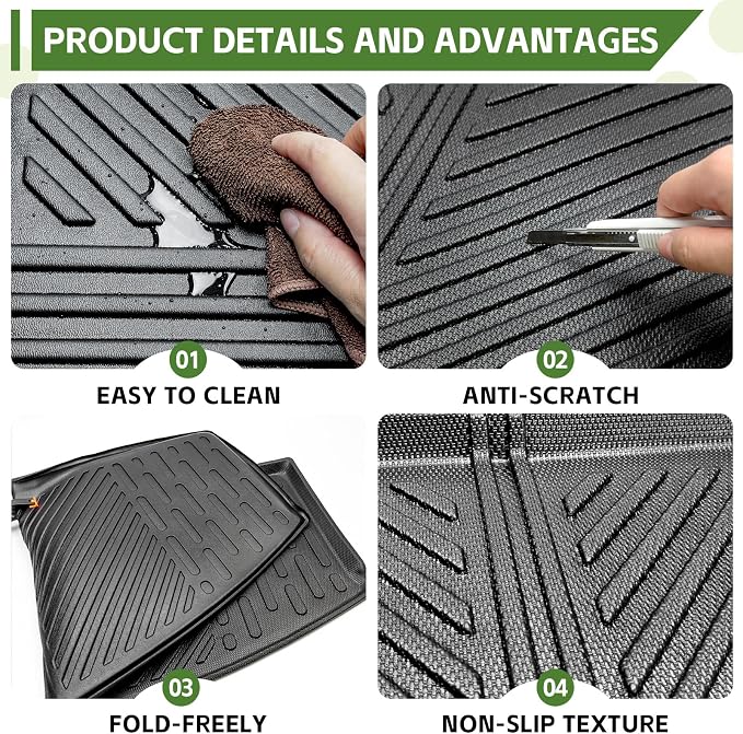 Cargo Liners for 2020-2025 2026 Ford Explorer 6&7 Passenger Trunk Mat with Seat Back Cover Accessories, All Weather Rear Cargo Mat Backrest Protector