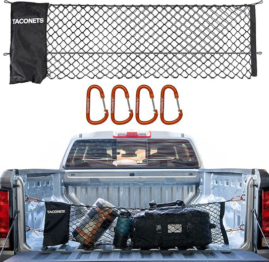 Envelope Cargo Net for Colorado/Canyon - Fits 2023-Current - Upgraded 5mm Bungee - Integrated Storage Bag - Heavy Duty Carabiners - Designed in USA