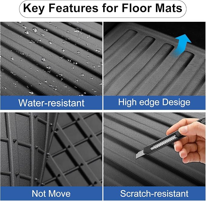 LUCKEASY Trunk Mat for Tesla Model Y Juniper Standard/Premium/Performance 2025 2026 New 5 Seat Cargo Liner All Weather TPE Car Accessories Fit Juniper 2026 Black