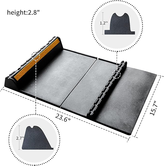 Parking Mat Car Stopper for Garage Floors- Heavy Duty Rubber Parking Aids - Wheel Stop with Scatter Glass Reflective Yellow Targets for Car Garage Floor Stop Aid Indoor Outdoor, 2 Pack