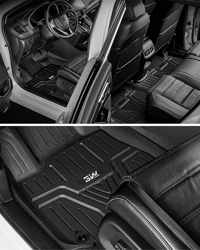 3W Floor Mats Fit for Honda HR-V 2023-2025 2026 & Acura ADX 2025 2026 TPE All Weather Custom Fit Floor Liner for Honda HRV 1st and 2nd Row Car Mats Black(Include Hybrid) (Not fit Premium Audio System)