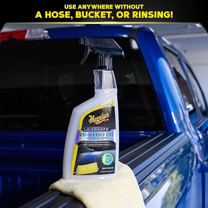 Meguiar's Ultimate Waterless Wash & Wax - Scratch-Free Waterless Car Wash That Makes Car Detailing Quick and Easy - 26 Oz (Pack of 2)