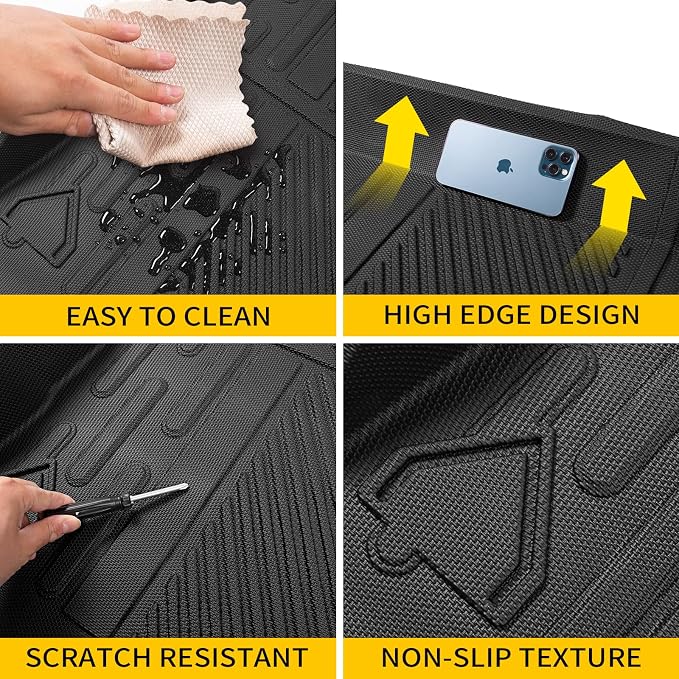Cargo Mat Compatible with 2021 2022 2023 2024 2025 2026 Ford Bronco Trunk Mat All-Weather TPE Rear Trunk Tray Cargo Liner for Ford Bronco Accessories 4 Doors (Not Compatible with Bronco Sport)