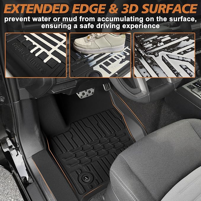 TripleAliners Fit for Toyota 2025 2026 4Runner Accessories Floor Mats All Weather Liners Custom Fit TPE Heavy-Duty 1st&2nd Row Waterproof Anti-Slip Floor Liners (Only for 5 Seats) Not for Hybrid Model