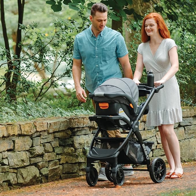 Chicco Bravo LE ClearTex Full-Size Stroller for Babies and Toddlers, UPF-Rated Canopy, GREENGUARD Gold Certified, Lightweight, One-Hand Compact Fold, Pewter/Grey