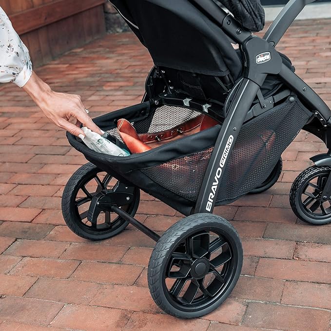 Chicco Bravo 3-in-1 Trio Travel System, Bravo Quick-Fold Stroller with KeyFit 30 Infant Car Seat and Base, Brooklyn/Navy