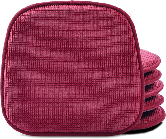 Shinnwa Kitchen Seat Cushions Set of 6, Non Slip Dining Chair Cushions, U-Shaped Indoor Chair Pads, 6 Pack, 15 x 16 Inches, Burgundy