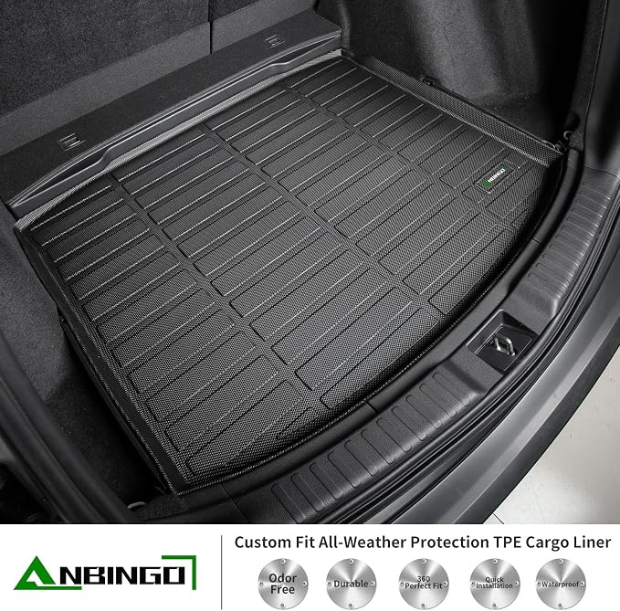 ANBINGO® Cargo Liner for KIA Seltos 2024 2025 2026 TPE All Weather Car Mats Waterproof Non-Slip Mat Full Sets, 2024 2025 2026 Seltos S/LX/EX/X-Line, (Only for U.S.A. and Canada Seltos)