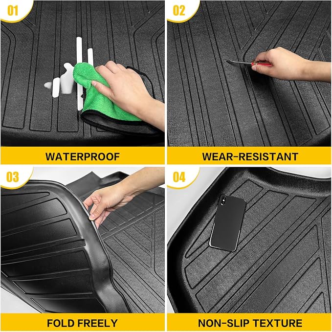 Trunk Mat for 2018-2025 Toyota Camry & 2019-2022 Toyota Avalon Rear Cargo Mat All Weather Protector Trunk Liner for 18-25 Camry Hybrid/L/LE/SE/TRD/XLE/XSE &19-22 Avalon Accessories