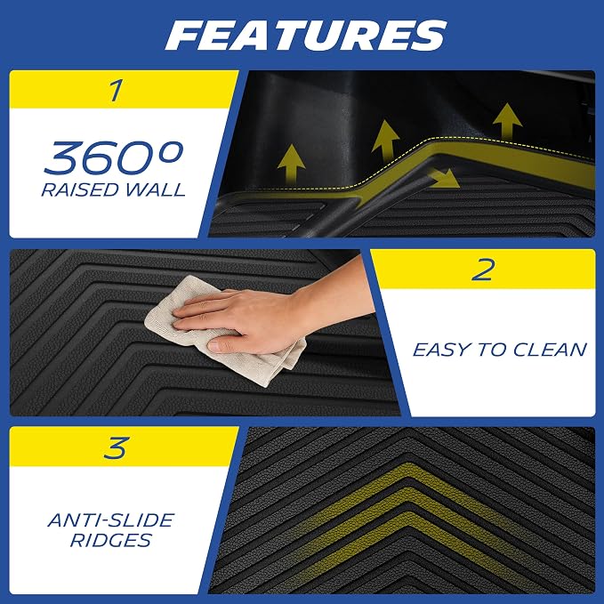 Michelin Vehicle Mats, Premier Series All-Weather TPE Custom Fit Liner for Toyota RAV4 Hybrid 2026-2027 Trunk Mat (1 Piece)