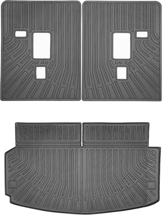 Yakitoko 3D TPE Car Trunk Cargo Liner Mat for Dodge Durango 2016-2025 2026 6/7 Seat with Backrest Mat Custom Fit All-Weather Waterproof Floor Protection, Heavy Duty & Odorless
