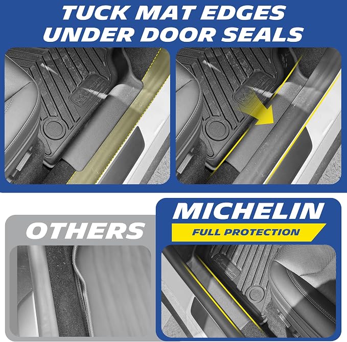 Michelin Vehicle Mat, All-Weather TPE Custom Fit Liner for Tesla Model Y 5 Seat Floor Mats 2025-2027 (10 Piece), Premier