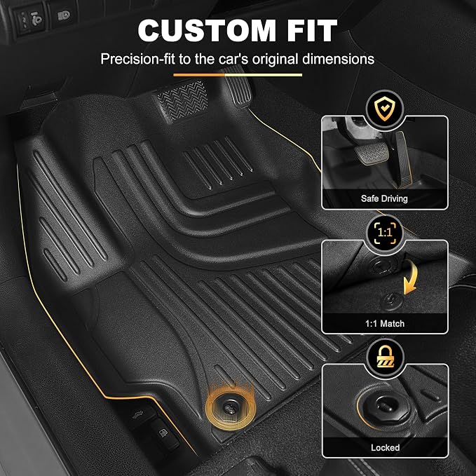 Automotive Floor Mats & Cargo Liners Compatible with 2014 2015 2016 2017 2018 2019 Toyota Corolla Floor Mats & Trunk Mat Set, All Weather TPE Floor Liners Cargo Mats (Not fit Hatchback Model).