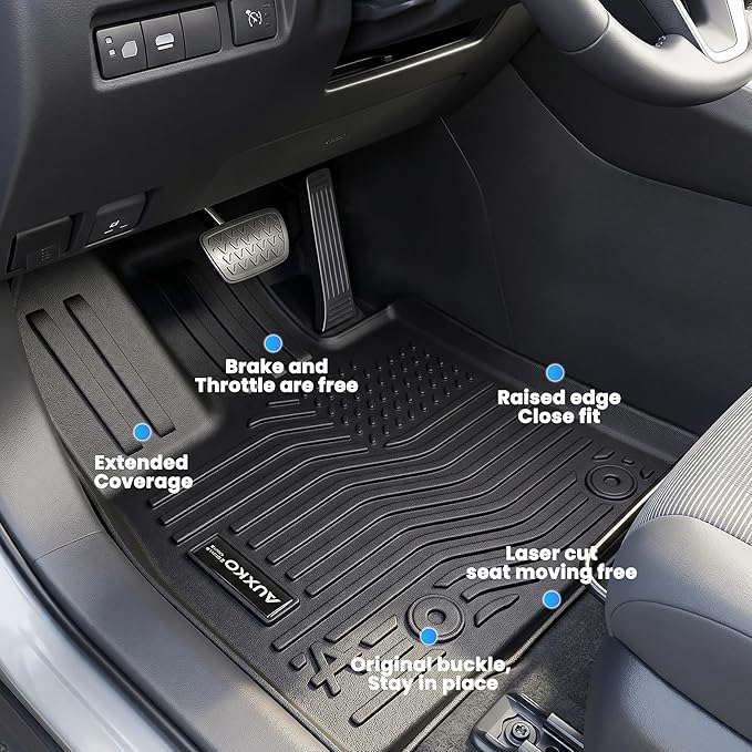 Auxko All Weather Floor Mats for Toyota rav4 Hybrid 2026 (Not for PHEV) TPE Rubber Liners Accessory for Toyota rav4 Hybrid 2026 Odorless Anti-Slip Mats Black
