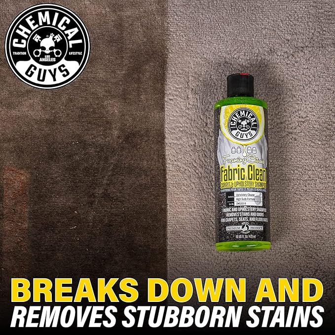 Chemical Guys Foaming Citrus Fabric Clean Carpet & Upholstery Cleaner (Car Carpets, Seats & Floor Mats), Safe for Cars, Home, Office, & More, Extra Large Size 32 fl oz, Citrus Scent - CWS20332