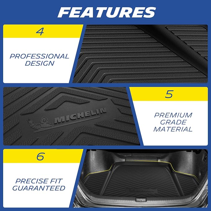 Michelin Floor Mats, Premier Series All-Weather TPE Custom Fit Liner for Toyota Camry 2025-2026 Trunk Mat (1 Piece)