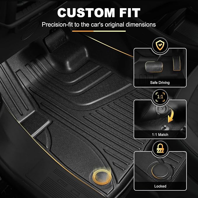 AOMSAZTO Floor Mats & Cargo Liner for Ford Bronco Sport 2021-2026 | 1st & 2nd Row Custom Fit All Weather Protection Trunk Liner Waterproof Car Accessories