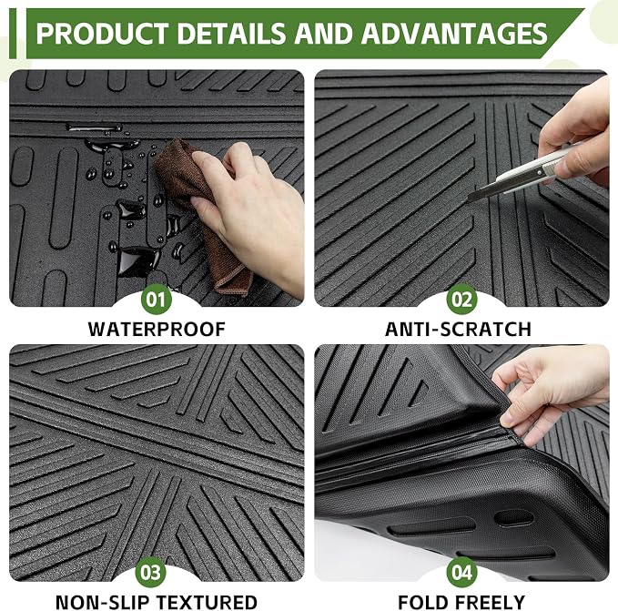 Cargo Liners for 2017-2022 Honda CRV CR-V Fuel Model, Trunk Mat with Seat Back Cover Accessories All Weather Rear Cargo Mat Backrest Protector(17-22 Fuel Model, Not for Trunk with Subwoofer)