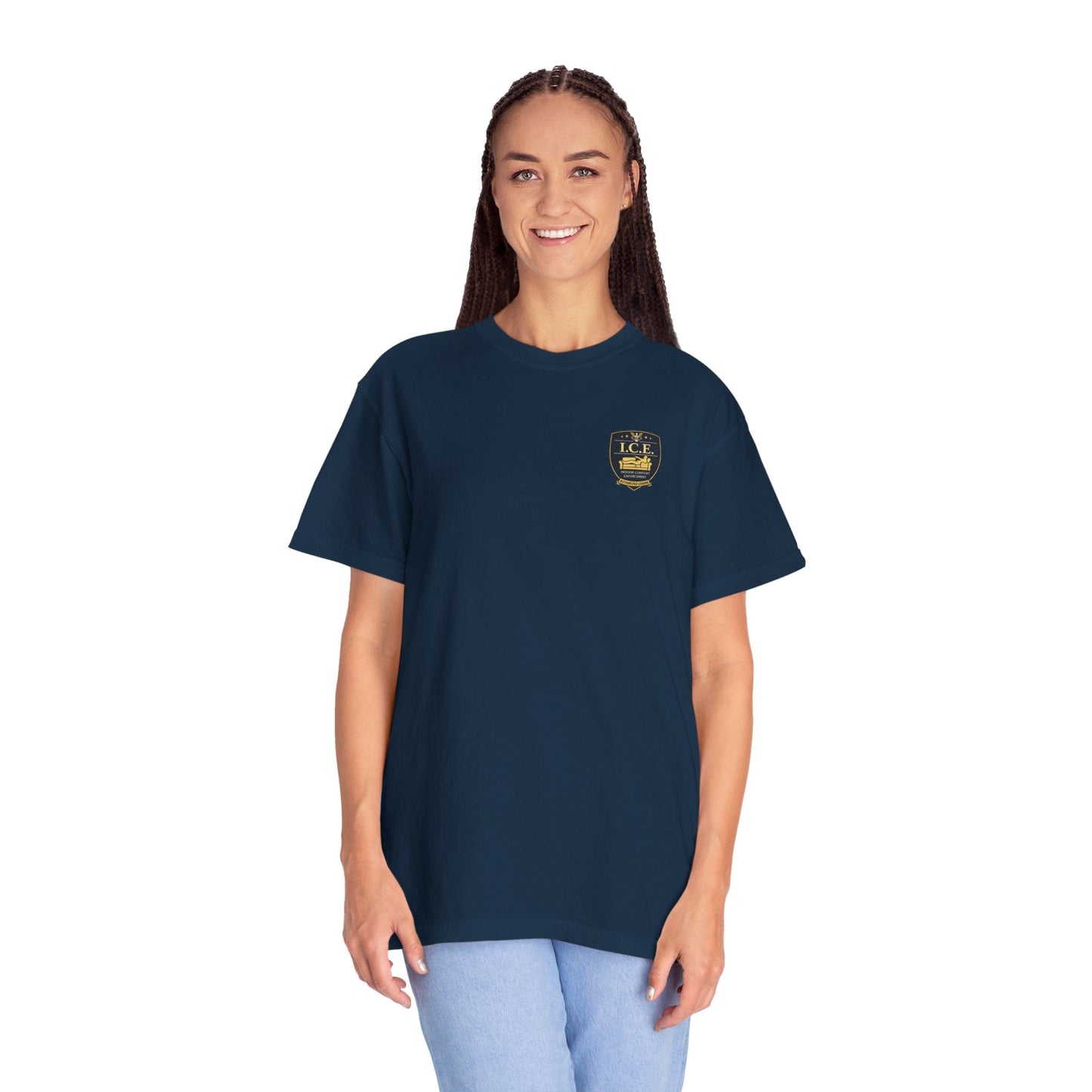 I.C.E. Badge T-Shirt | Institute of Cozy Excellence Parody Tee