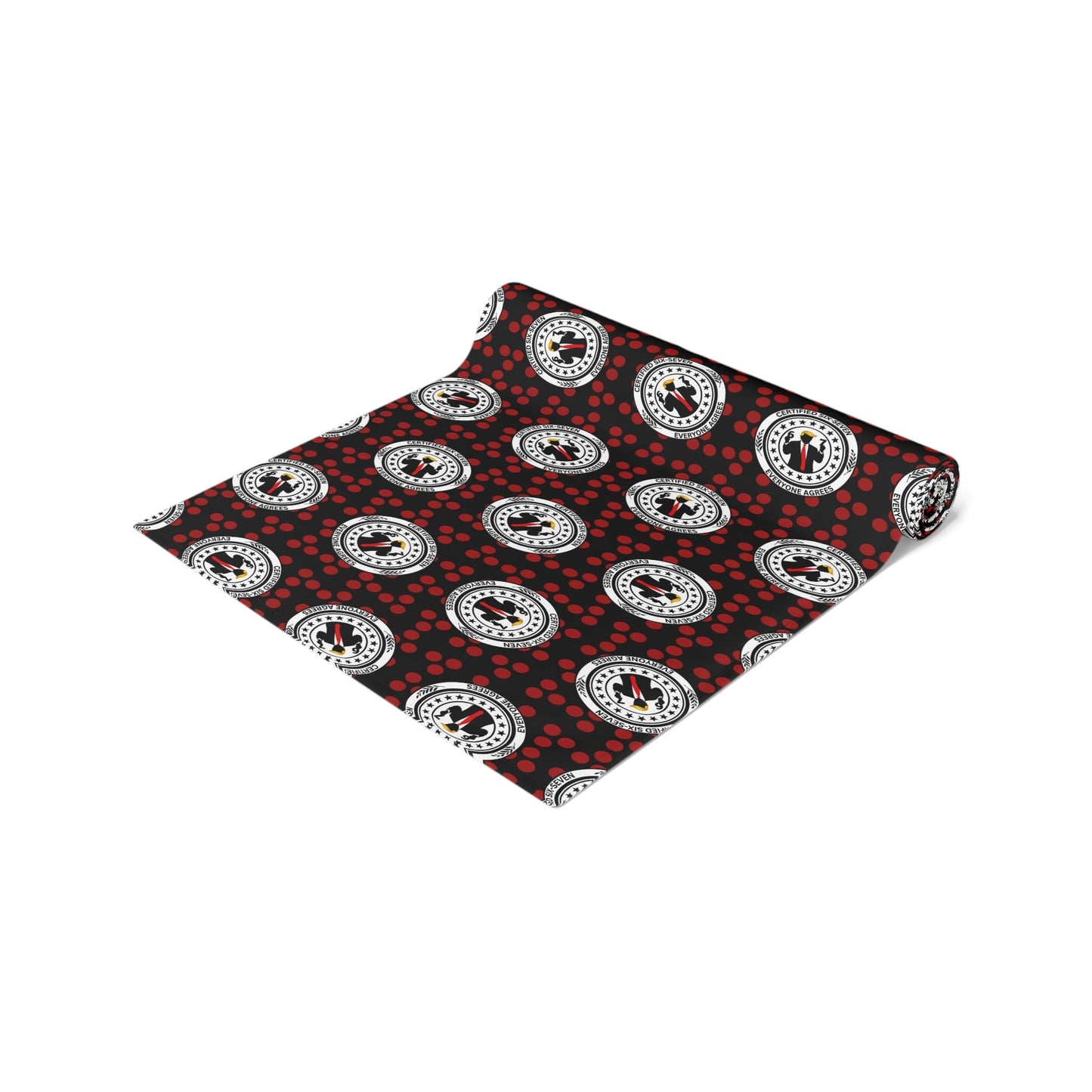 Certified Six Seven Table Runner – Political Parody Medallion Table Decor