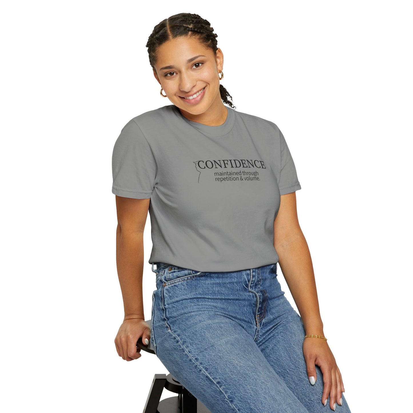 Confidence Maintained T-Shirt – Minimalist Typography Edition