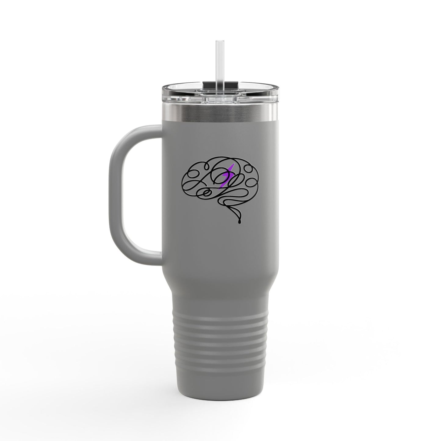 Abstract Brain Line Art 40oz Insulated Tumbler with Handle