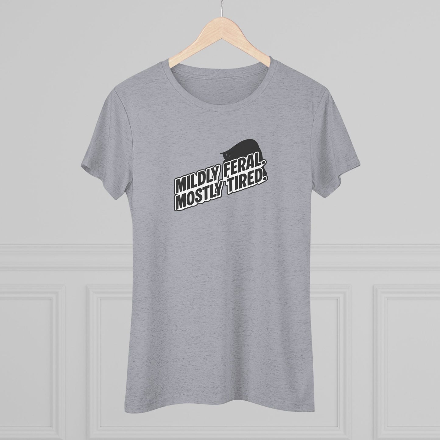 Mildly Feral Mostly Tired Slim Fit Cat Tee