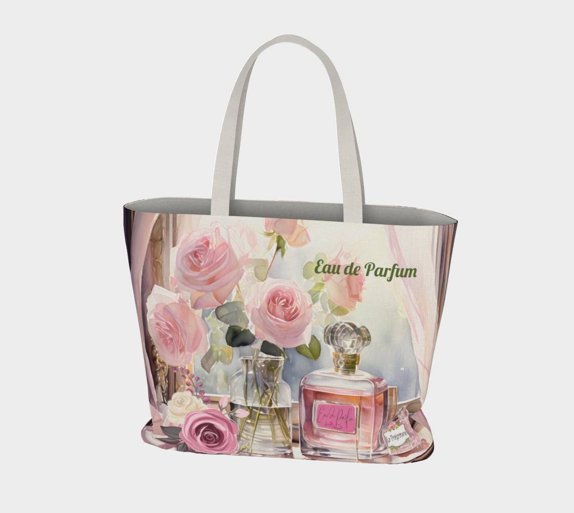 Eau de Parfume Pink Oversized Canvas Tote Bag