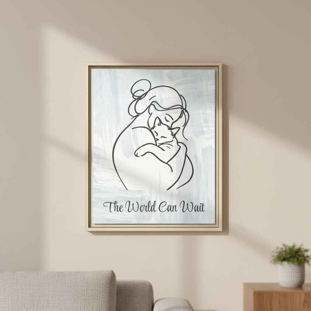 The World Can Wait Cat Canvas Print