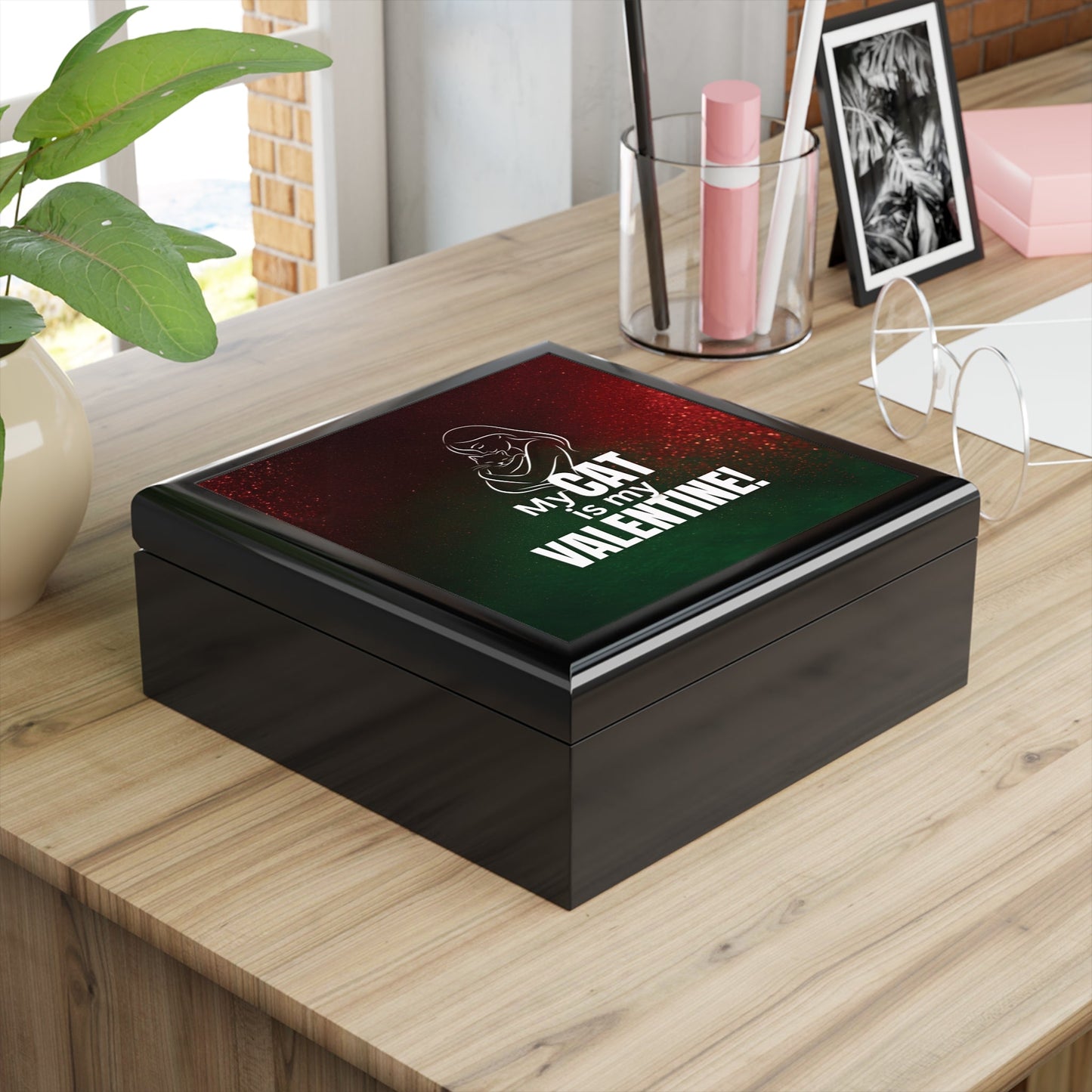 My Cat Is My Valentine Jewelry Box – Valentine’s Day Cat Love Design