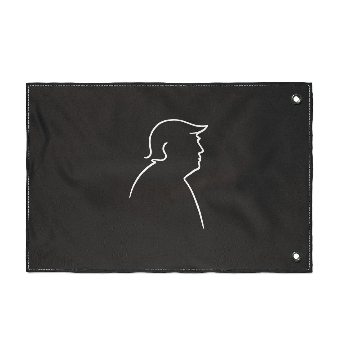 Minimalist Line Portrait Flag – Modern Political Parody Design
