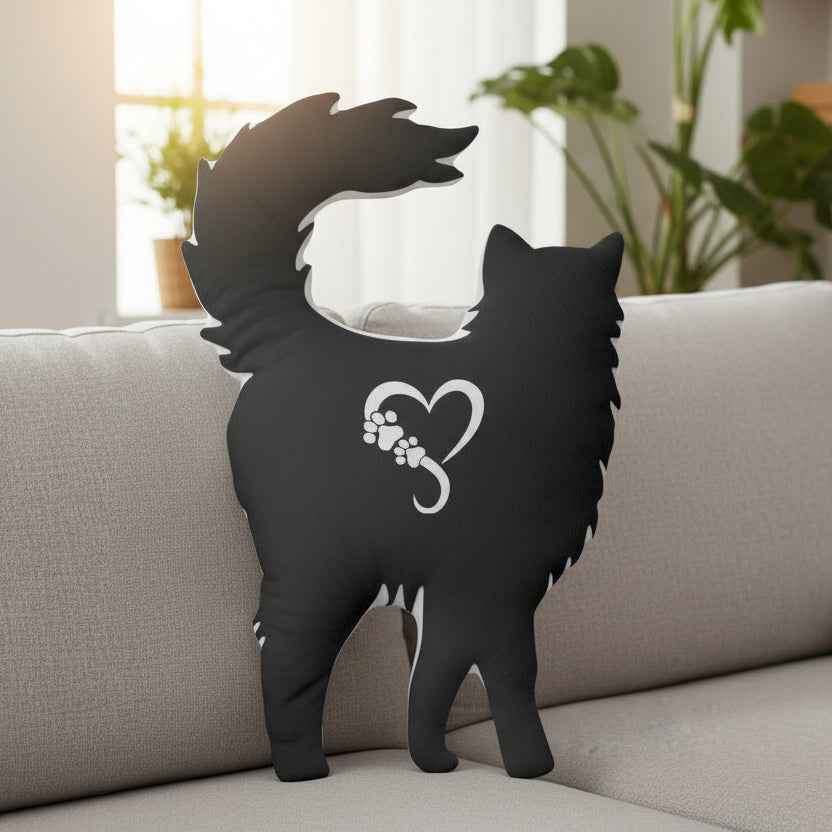 Still Here. Still Judging. Cat Silhouette Pillow