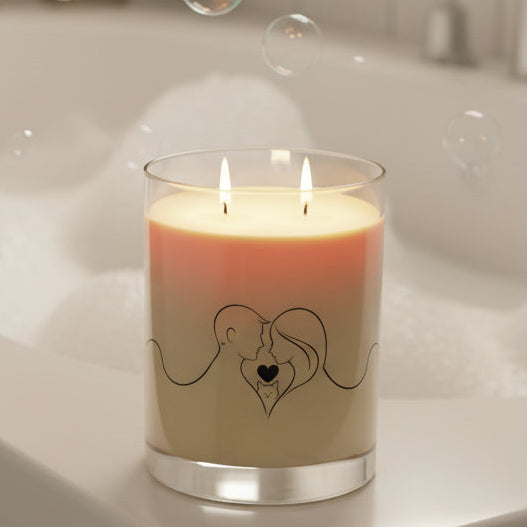 Love Lives Here – Valentine Candle (Couple, Cat & Heart)