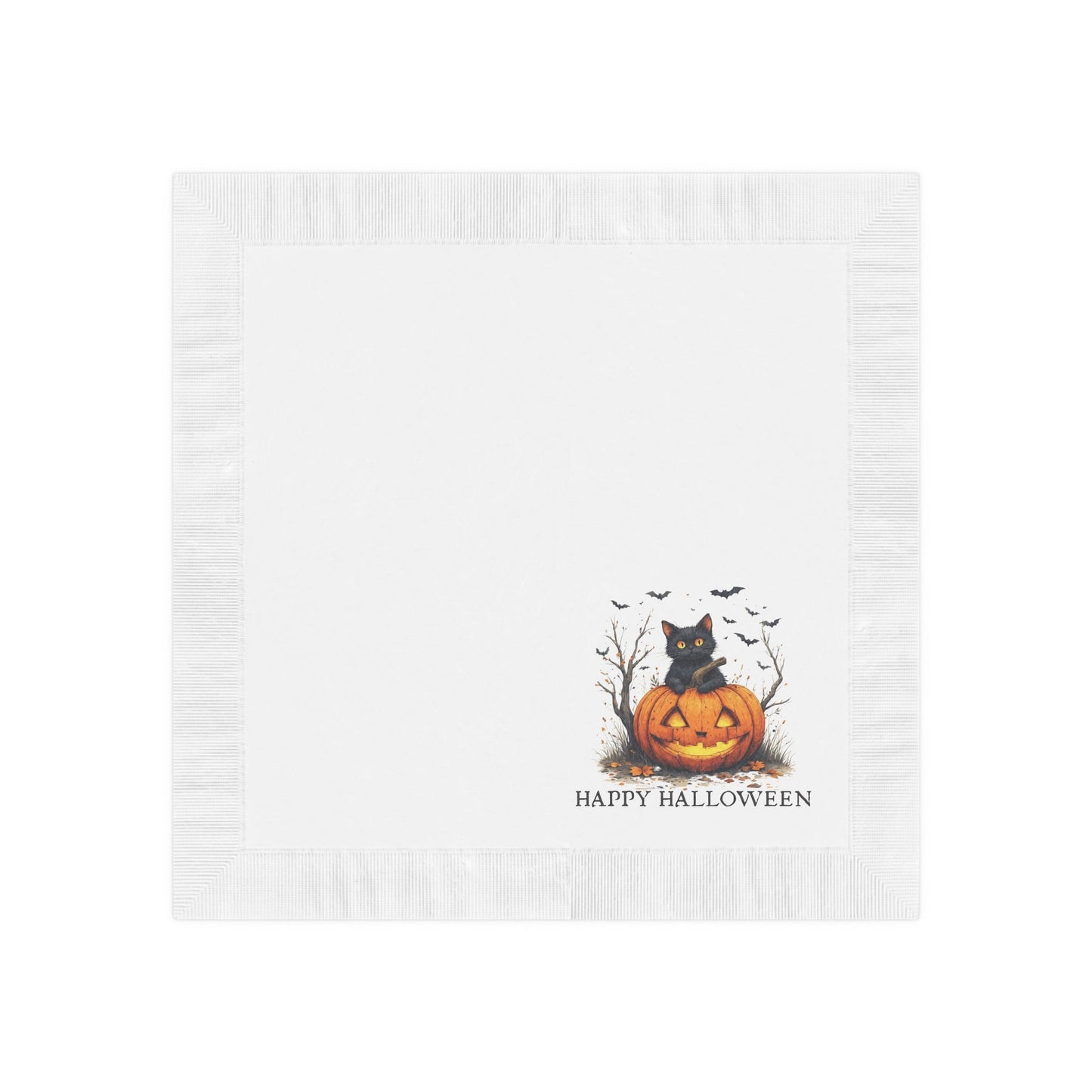 Halloween Napkins with Cats & Pumpkins Design for Spooky Celebrations