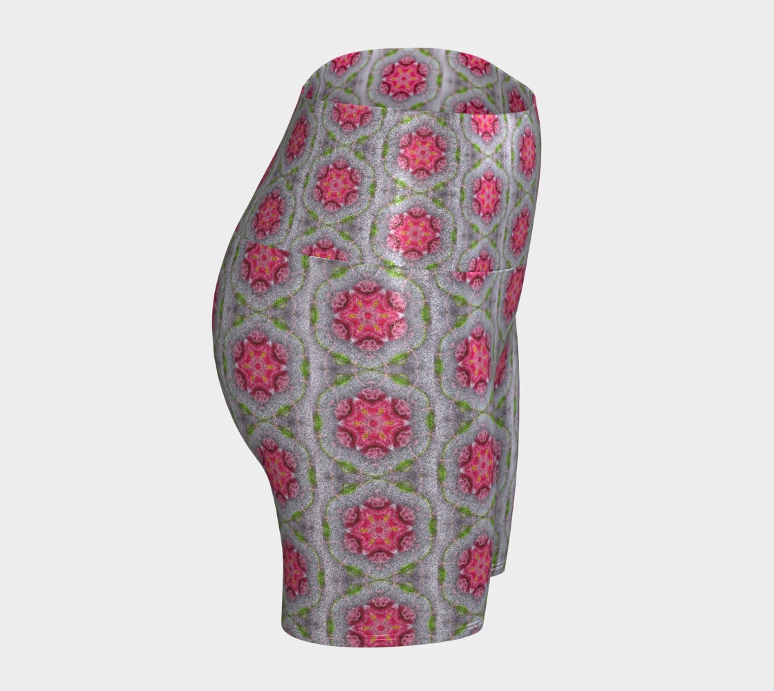 Silver and Pink Star Pattern Yoga Shorts