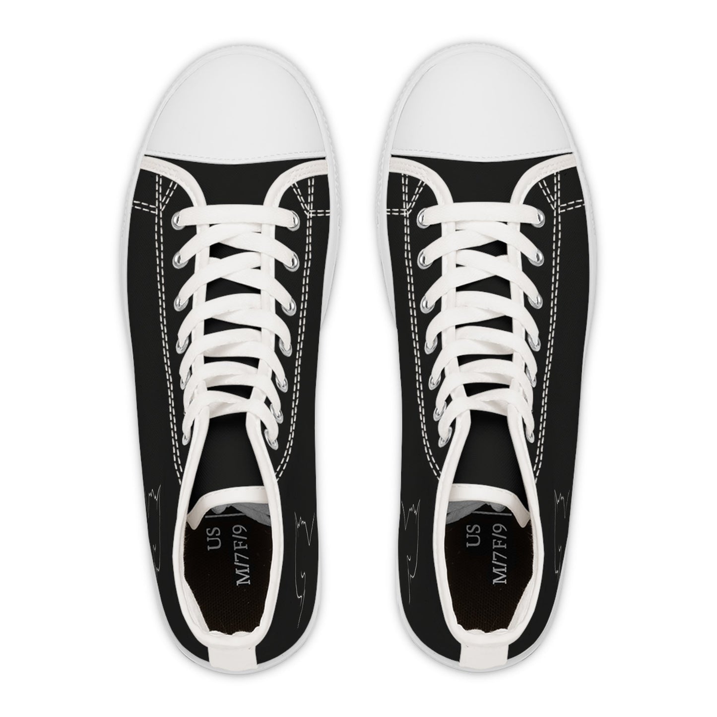 Women’s Black High-Top Sneakers – Political Parody Statement Shoes