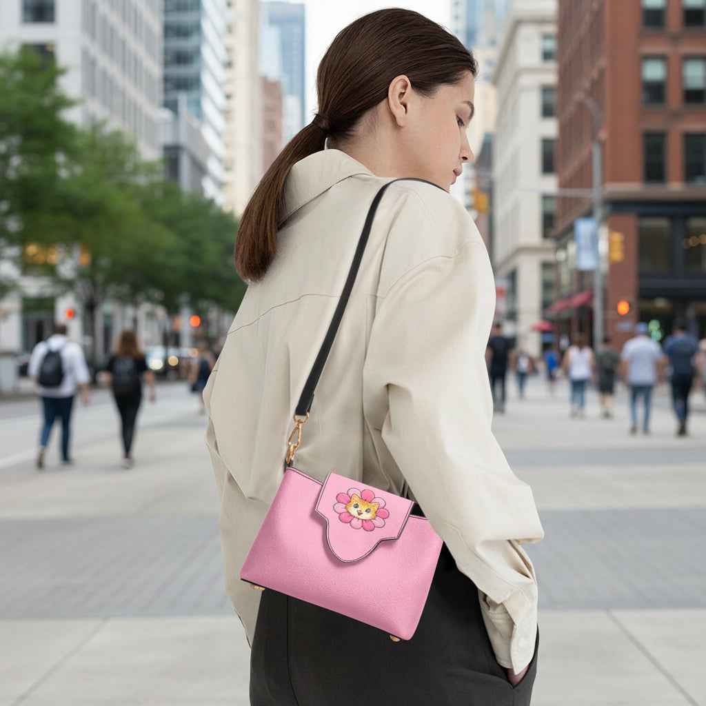 Petal Attitude Crossbody – Pink Cat Statement Bag
