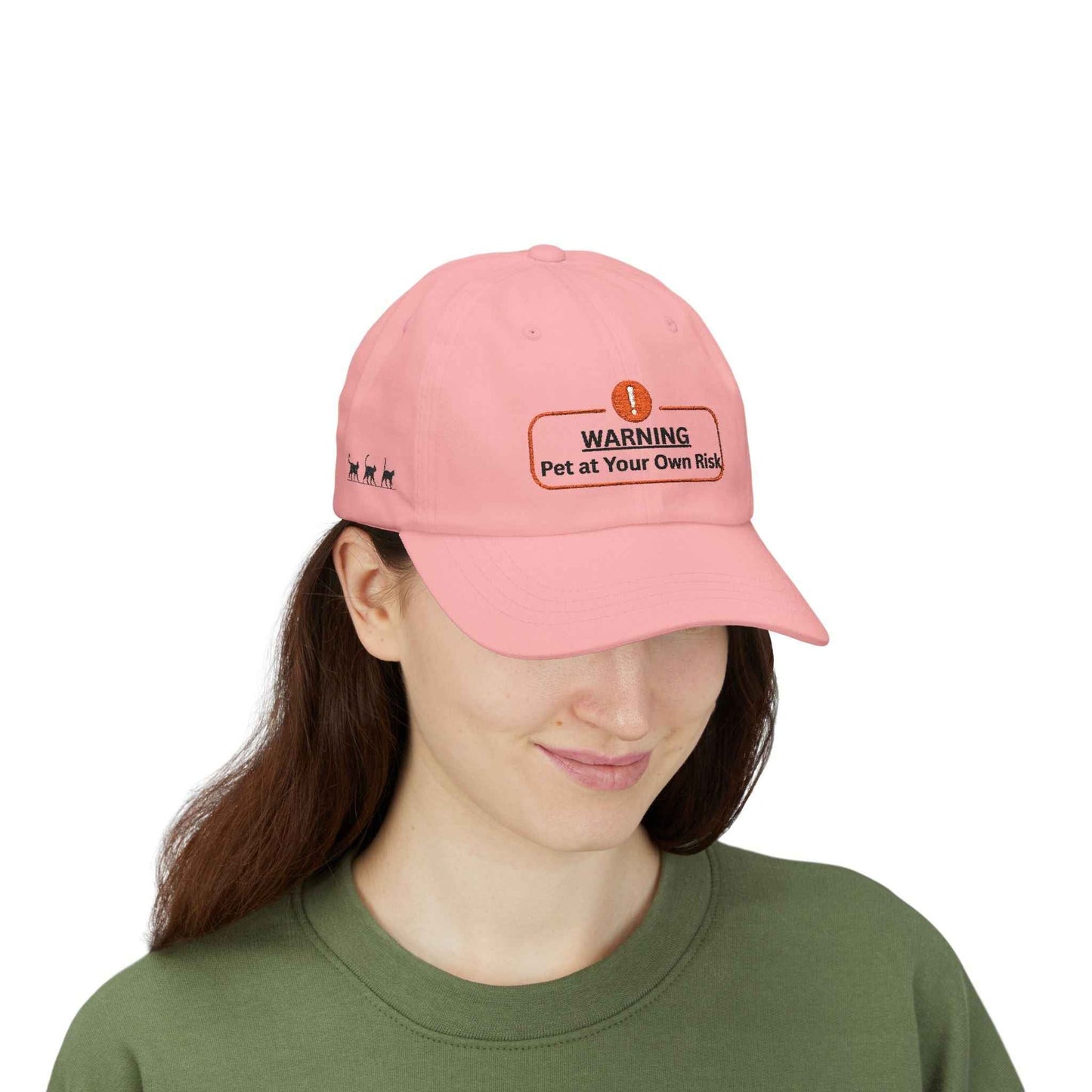 Warning: Pet at Your Own Risk Hat – Sassy Cat Embroidered Dad Cap