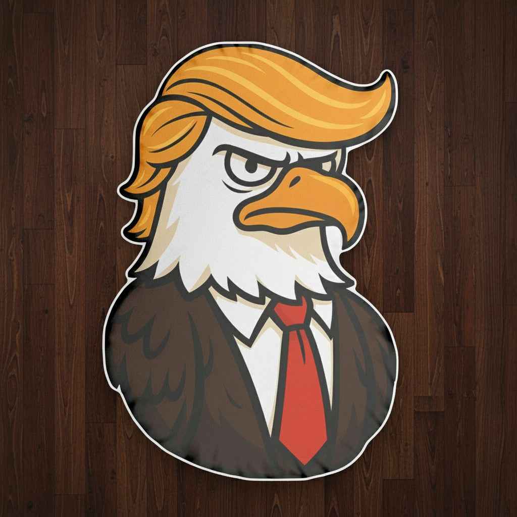 Combover Eagle Pillow — Patriotic, Parodied, Perfectly Unbothered