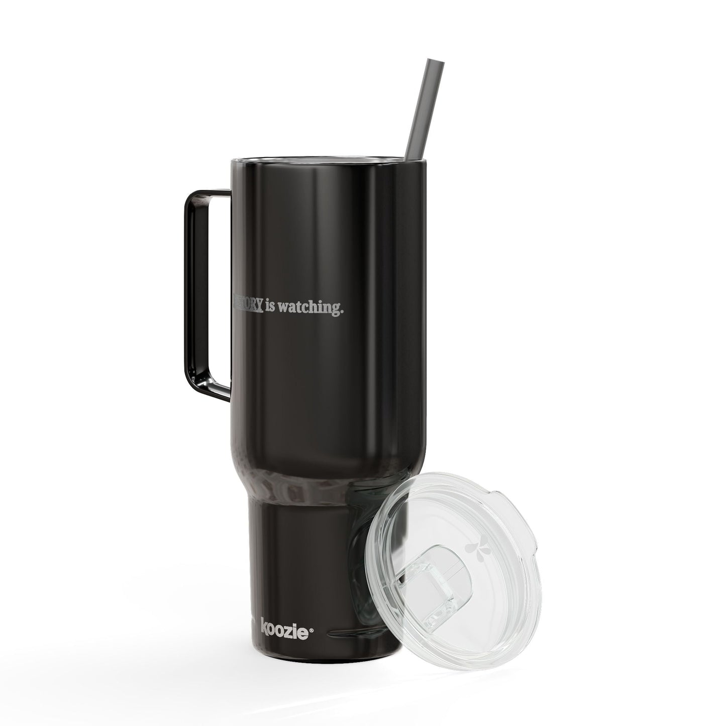 History Is Watching 40oz Insulated Tumbler – Engraved Travel Mug with Handle