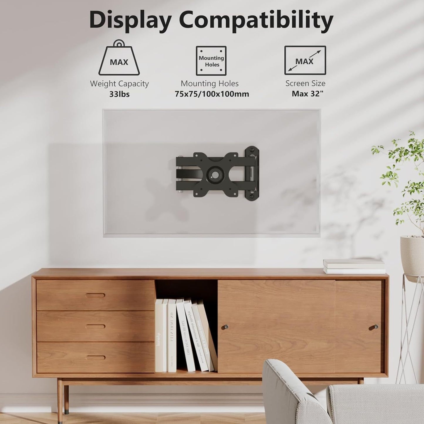 Three-arm Rotating Telescopic TV Bracket