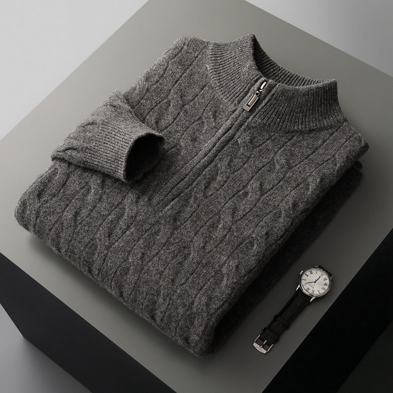 Jacquard Double-strand Thickened Long-sleeved Sweater