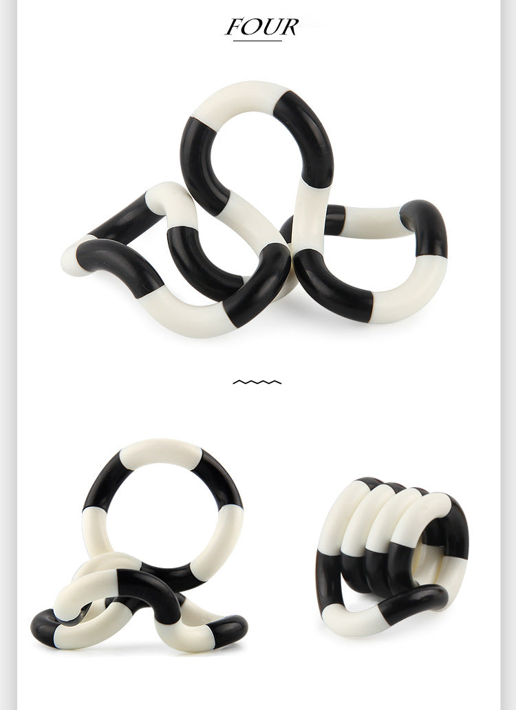 Twisted Ring Fidget Magic Trick Rope Tange Fidget Toy Creative DIY Winding Leisure Education Stress Relief Decompression Toy