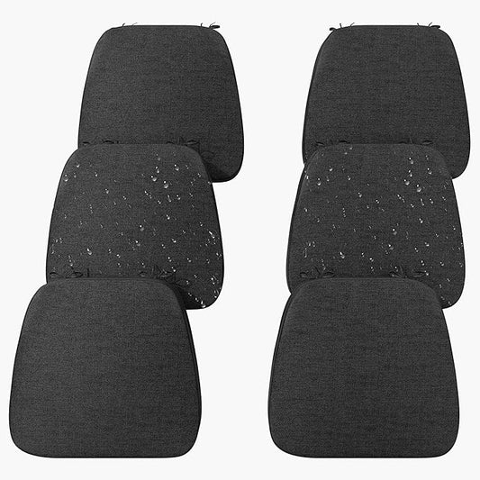 17'' x 16'' x 2.5"Thick Chair Cushions for Dining Chairs, 6 Pack WaterProof Easy Clean Kitchen Chair Pads with Ties and Non-Slip Backing - 30D High Elastic Foam Soft Kitchen Chair Cushions