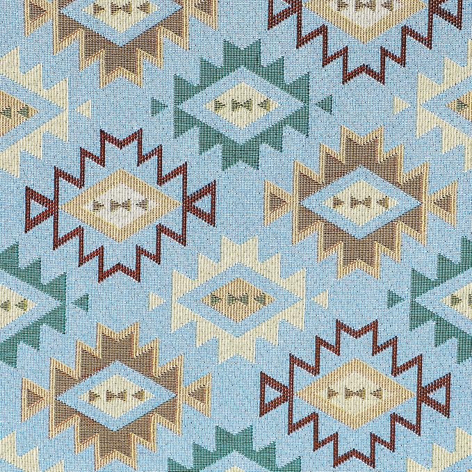 AAAAAcessories D-Shaped Chair Cushions, 2" Thick Dining Chair Pads with Ties and Removable, Machine-Washable Cover, 17" x 16", Set of 8, Geometric Blue